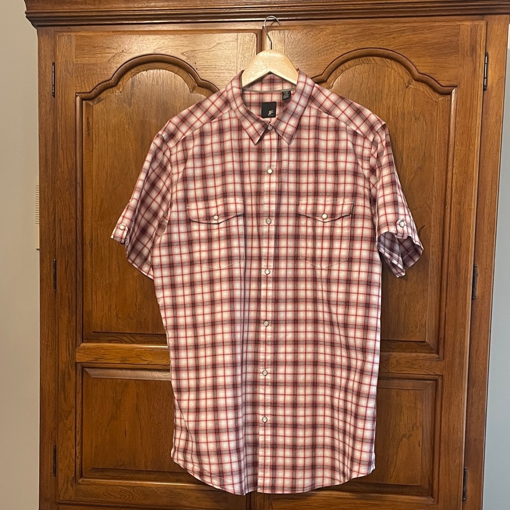 XL Tall Western Pearl Snap Short Sleeve 17-17.5